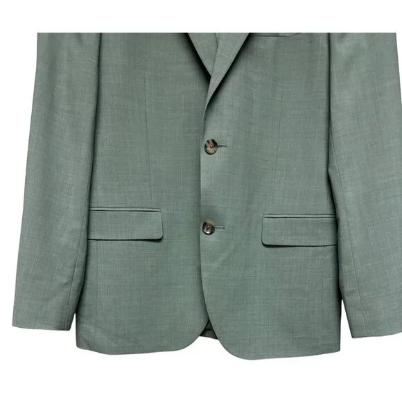 NEW 3D Wool Nordstrom Men's Blazer Green Wool Blend Lined Size 40R Jacket